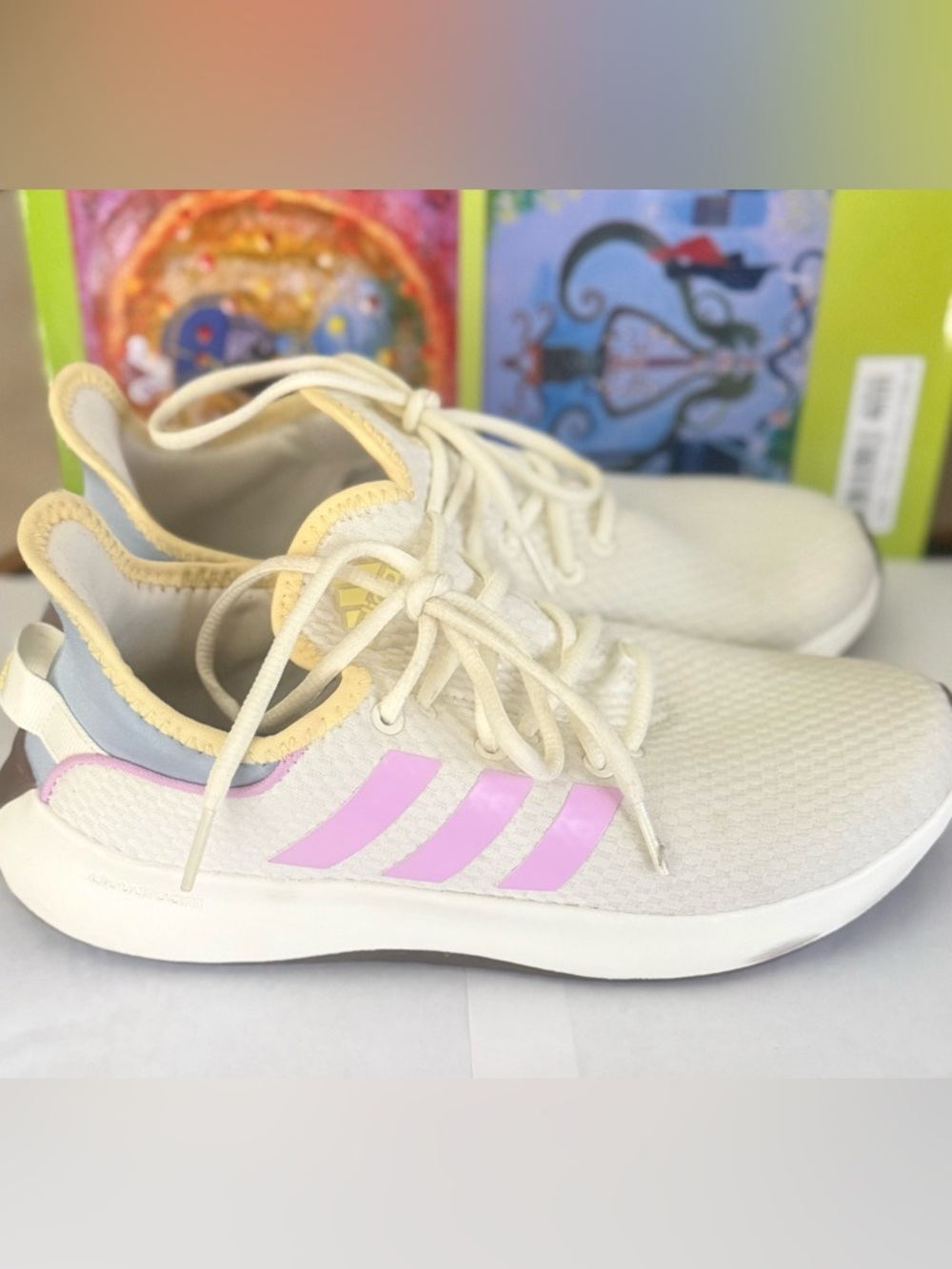 ADIDAS Women’s US 8 CLOUDFOAM Pure SPW in the White / Bliss Lilac - Picture 3 of 8